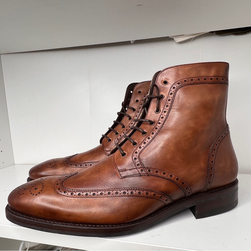 Brandy Wingtip Thursday Boots – Worn In, Ready to Wear Out size 12